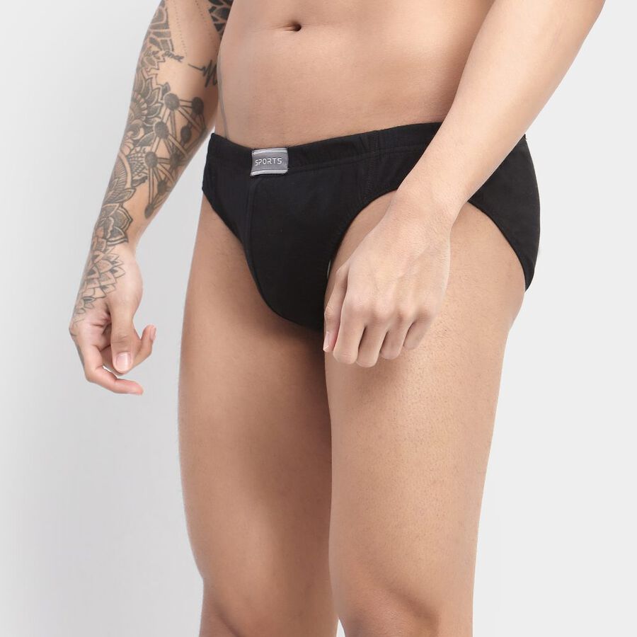 Men's Cotton Brief, Black, large image number null